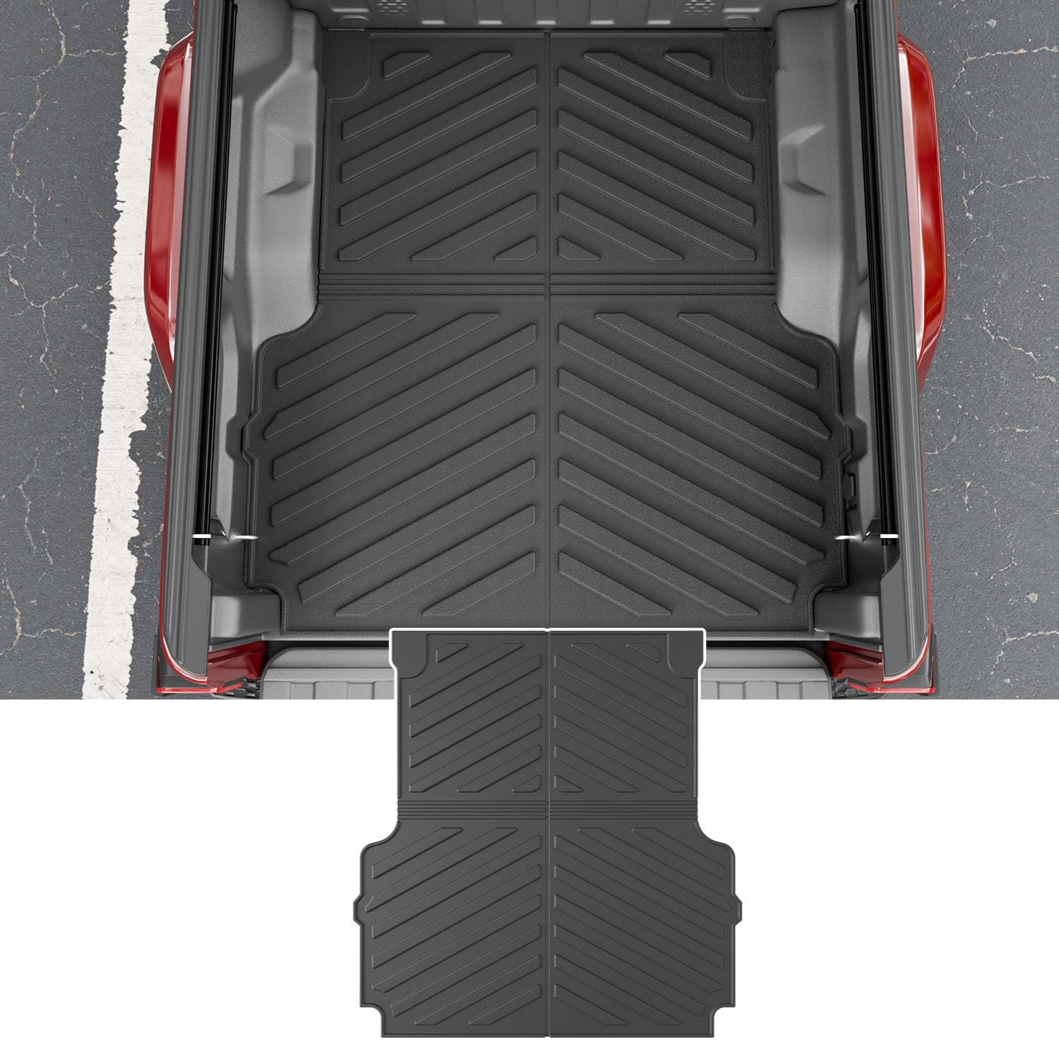 powoq Fit 2020-2023 Jeep Gladiator JT Pickup Truck Bed Mat TPE Material All Weather Bed Liner Truck Mat 5 Ft for 2020 2021 2022 2023 Jeep Gladiator Accessories