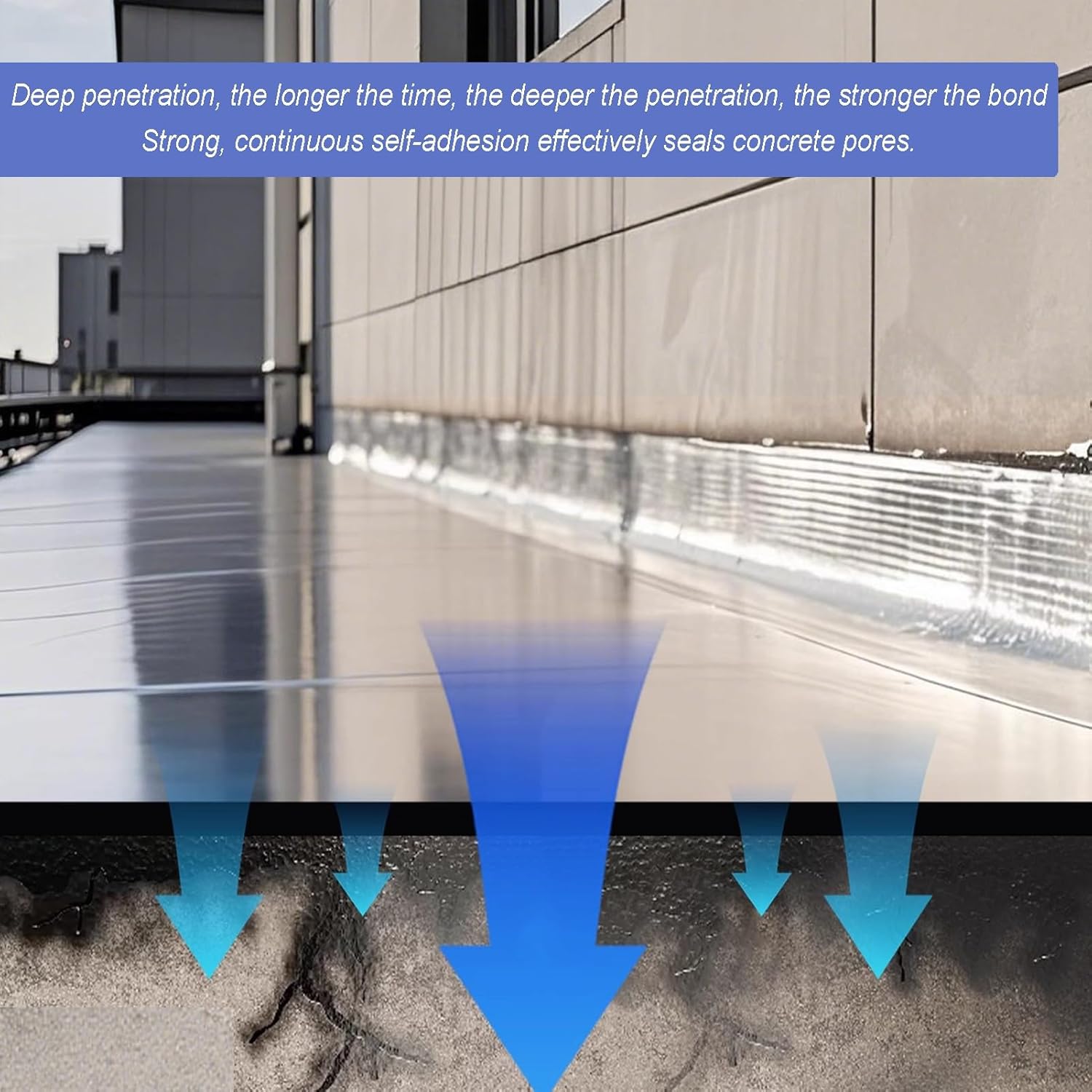 Self-Adhesive Waterproof Bitumen Tape - Aluminum Foil Asphalt Repair for Walls, Floors, Roofs, Windows, Gutters - Heat Insulation Roll (Silver, 2mm, 1x5M)