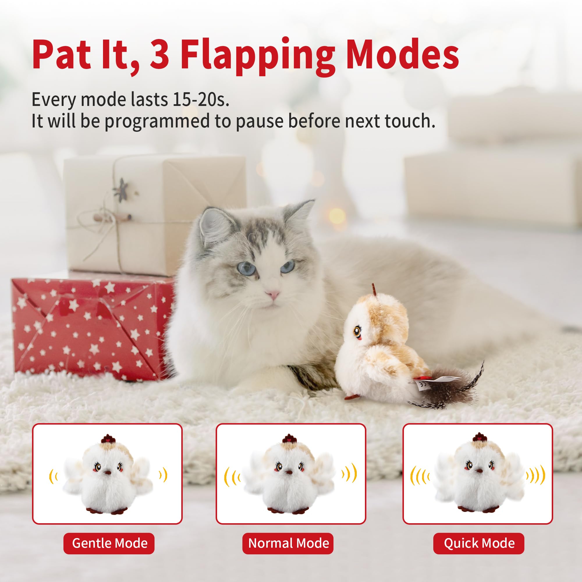 GiGwi Flapping Bird Cat Toys for Indoor Cats Interactive Chirping Cat Toys Self Play - Image 4