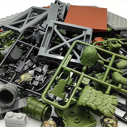 Miniatura 2 de Guns Military Base Post Camouflaged Army Battle Brick Toys Weapon Sets Accessories Compatible with Major Mini Figure for 6-12 Boys Gifts (Camouflage)