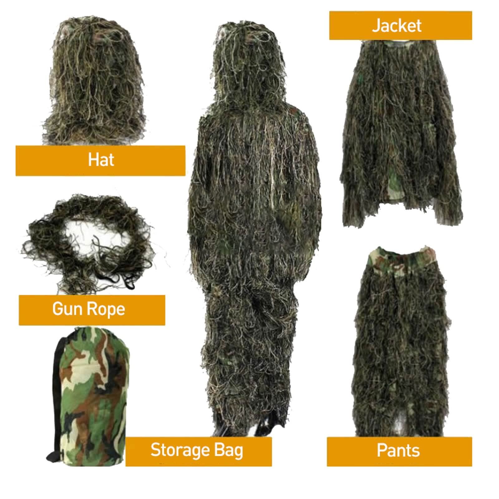 Tarnkleidung Kinder Jungen，Tarnanzüge Wald Woodland Paintball AusrüStung Set MäNner Tactical Poncho Jagt Jacken Jagd Hose Snipes Maske Outdoor MilitäR Anzug，Tarnanzug XXL GrößE S