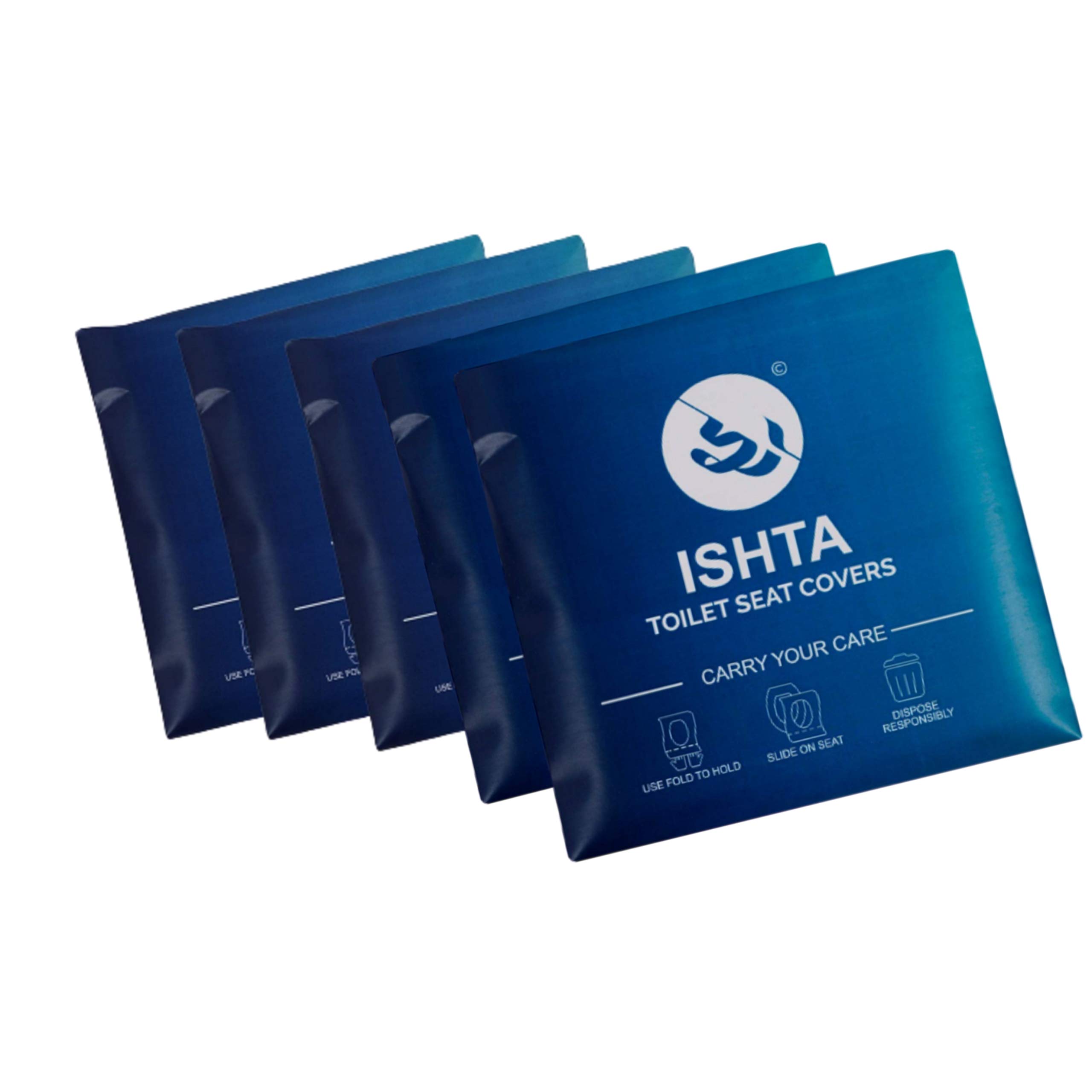 ISHTA Disposable Waterproof Toilet Seat Covers - 25 Covers (5 Covers/Pack - 5 Pack) | Fabric Based | Fold To Hold So No Contact With Unhygienic Seats | Hygiene Anytime Anywhere (B07F437CDK) Amazon Price History, Amazon Price Tracker