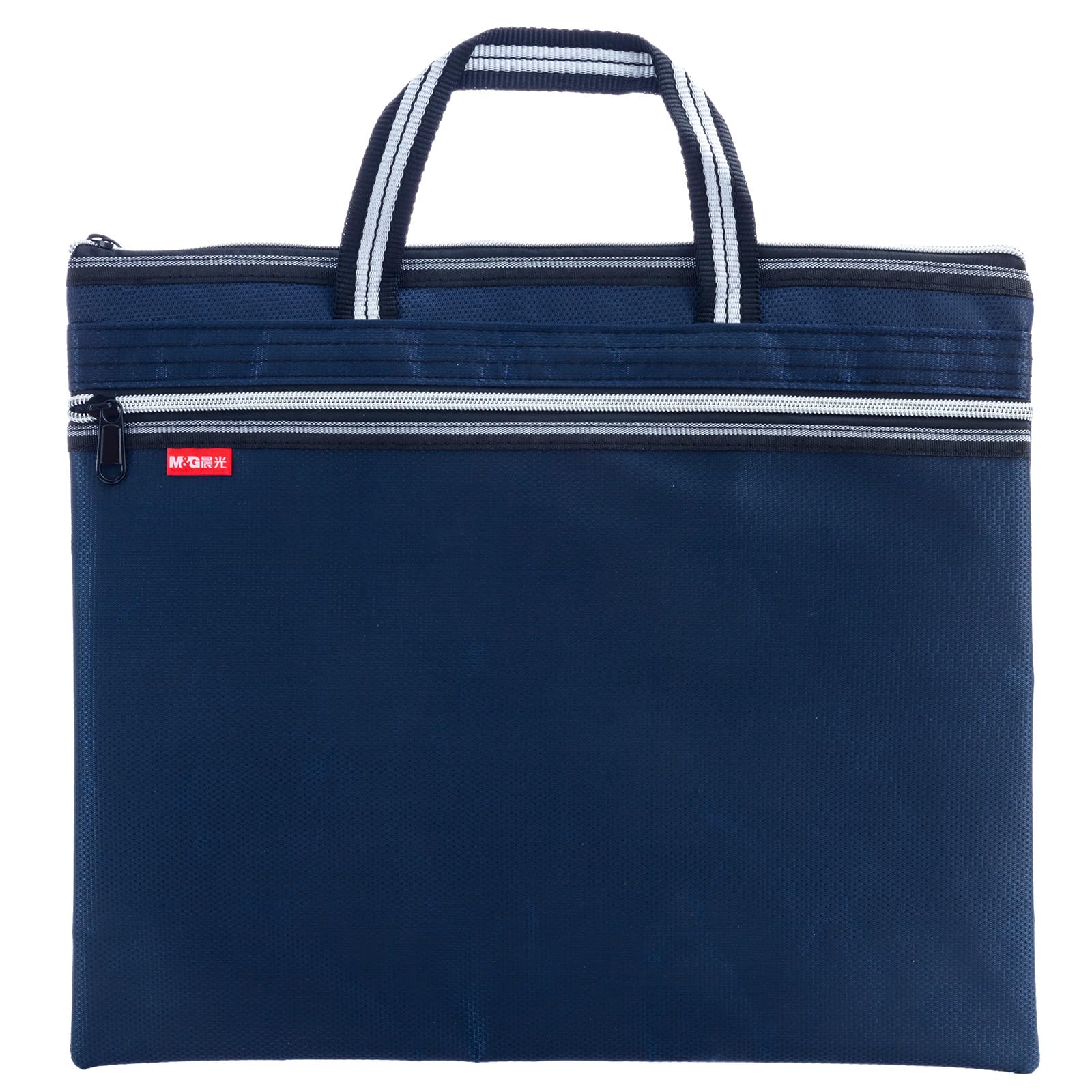 M&G Zipper Pouch with Handle 12x15 in Large Pocket File Bag, Double-Layer Large Capacity Waterproof, A4 Foldable Document Storage Bag, Suitable for