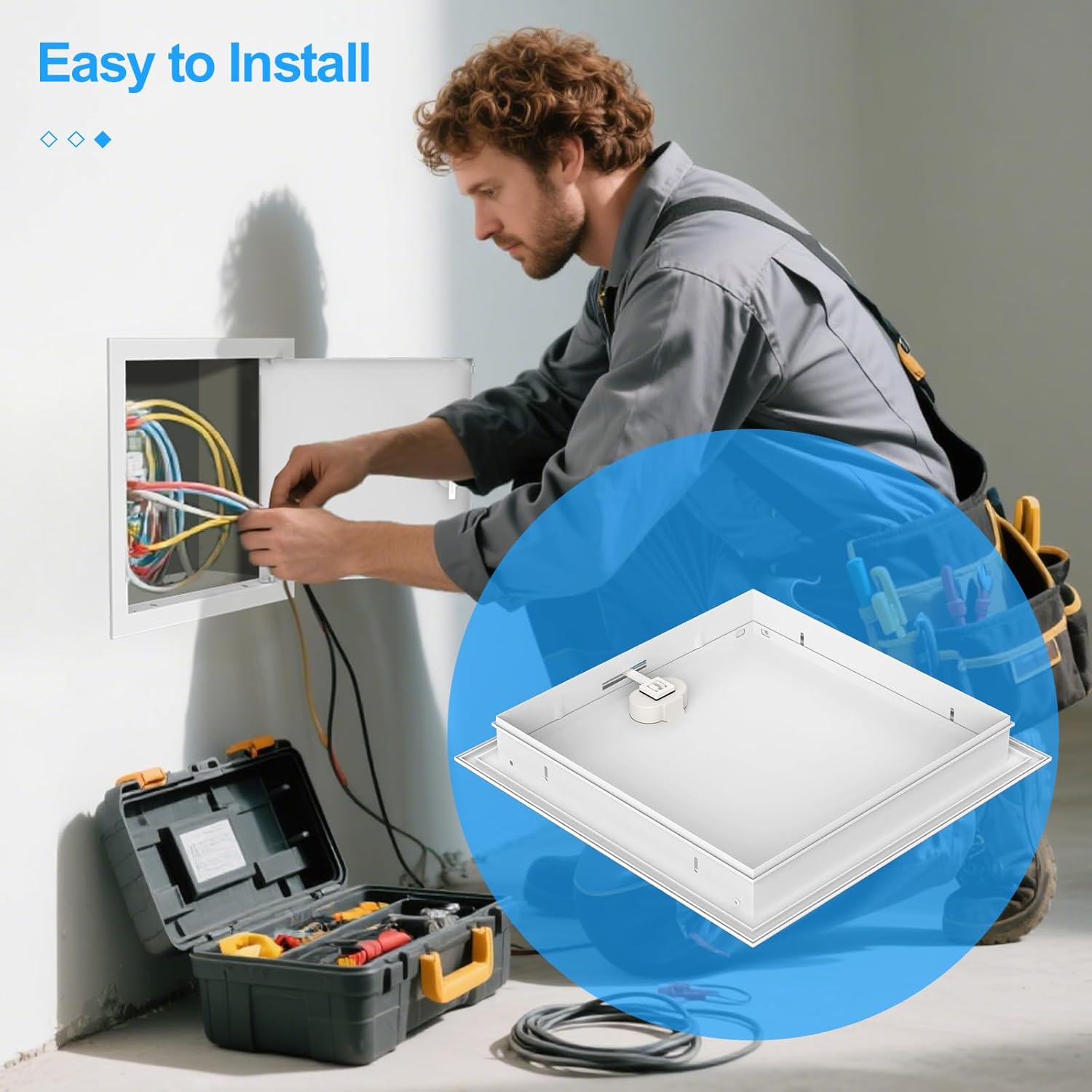 12x12 Drywall Access Panel Flush-Mounted Metal Cover for Electrical Wiring, Plumbing, and Shutoff Valves White