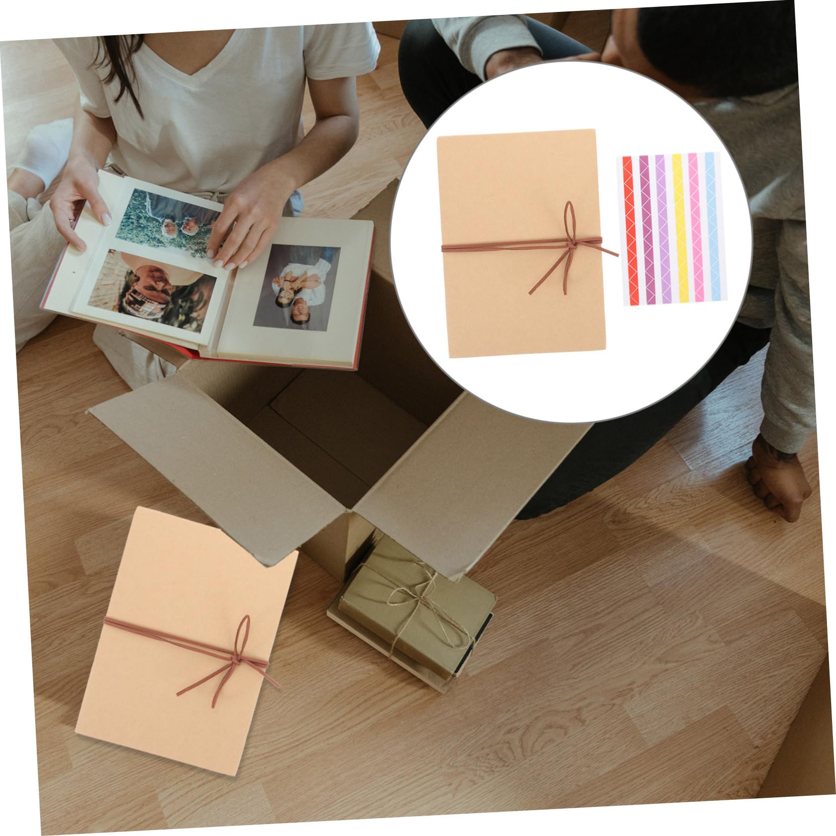 Generic Scrapbook Photo Album Vintage Accordion Diy Photo Book Kit for Graduation Family Birthday Wedding - Image 3