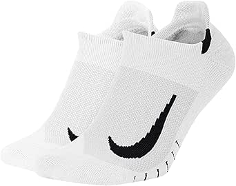 NIKE(ナイキ) 靴下 2足入 2P マルチプライヤー ノーショウ ソックス SX7554-100 NIKE Multiplier Running No-Show Socks メンズ レディース (WHT/BLK, 2729)