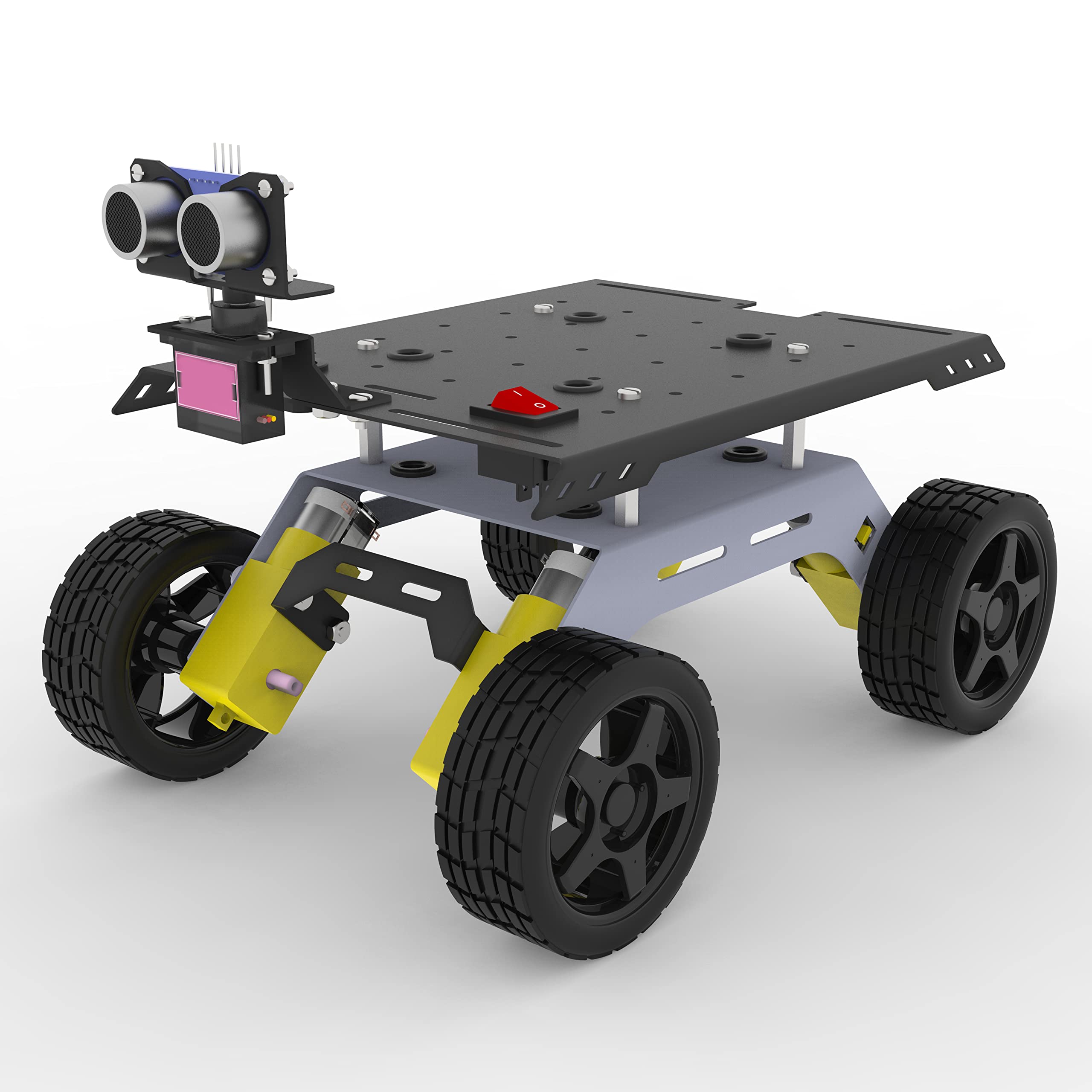 AM ROBOTICS ROVER 4WD BO SERIES 1 METAL CHASSIS DIY ARDUINO PROJECT KIT MATT BLACK & GRAY