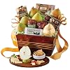 Harry & David Favorites Pear, Popcorn & Relish Gift Basket, Food Gift Basket For All Occasions With 6 Pears, Cheese, Popcorn, 3 Seed Crackers, Relish, Chocolate Covered Cherries, Truffles And Almonds