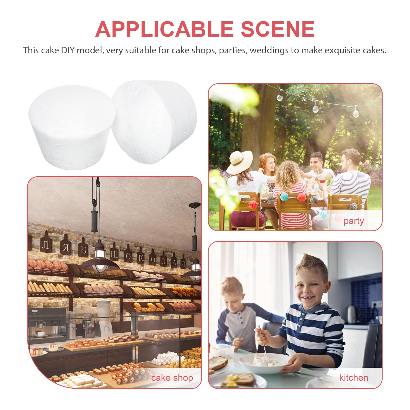 Operitacx Foam Cake Models 2.56 Inch Reusable Polystyrene Cupcake Dummies for DIY Decorating Practice Wedding Display and Party Decoration - Image 4