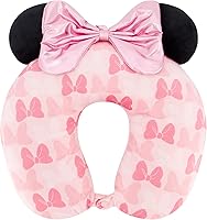 Vista 13 de FUL Disney Minnie Mouse - Almohada de cuello con capucha y orejas 3D, accesorios de viaje para avión, automóvil y oficina, cómoda y transpirable