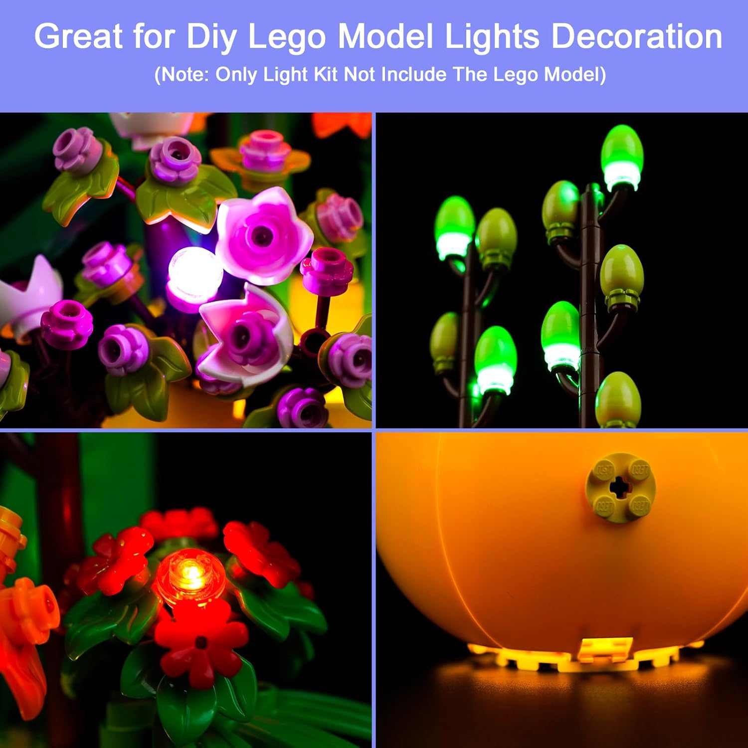 Upgraded Led Light Kit Compatible with Lego Flower Pot Building Toy Set, Compatible with Lego 40588, Gift Idea for Boys, Girls and Kids (Model Not Included)
