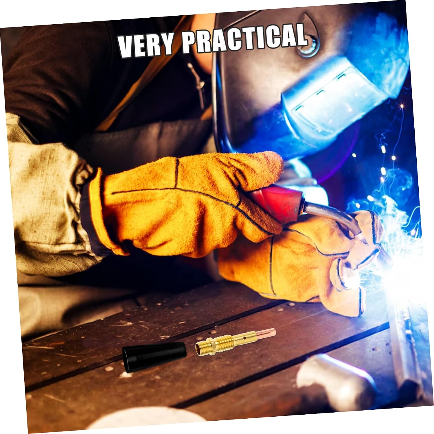 1set Welding Nozzle Tips Kit Welder Nozzle Replacement Accessories Easy Install Conductive Tips for Improved Welding Efficiency and Quality