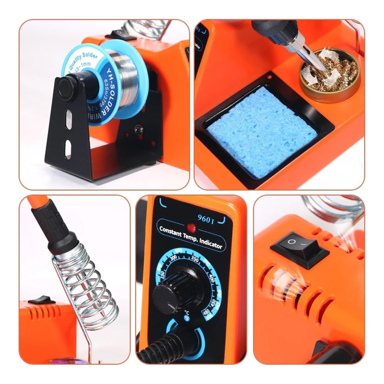 Kit De Soldador Eléctrico Digital Con Estación Soldadura Portátil Temperatura Ajustable Calentamiento Preciso(960-I)