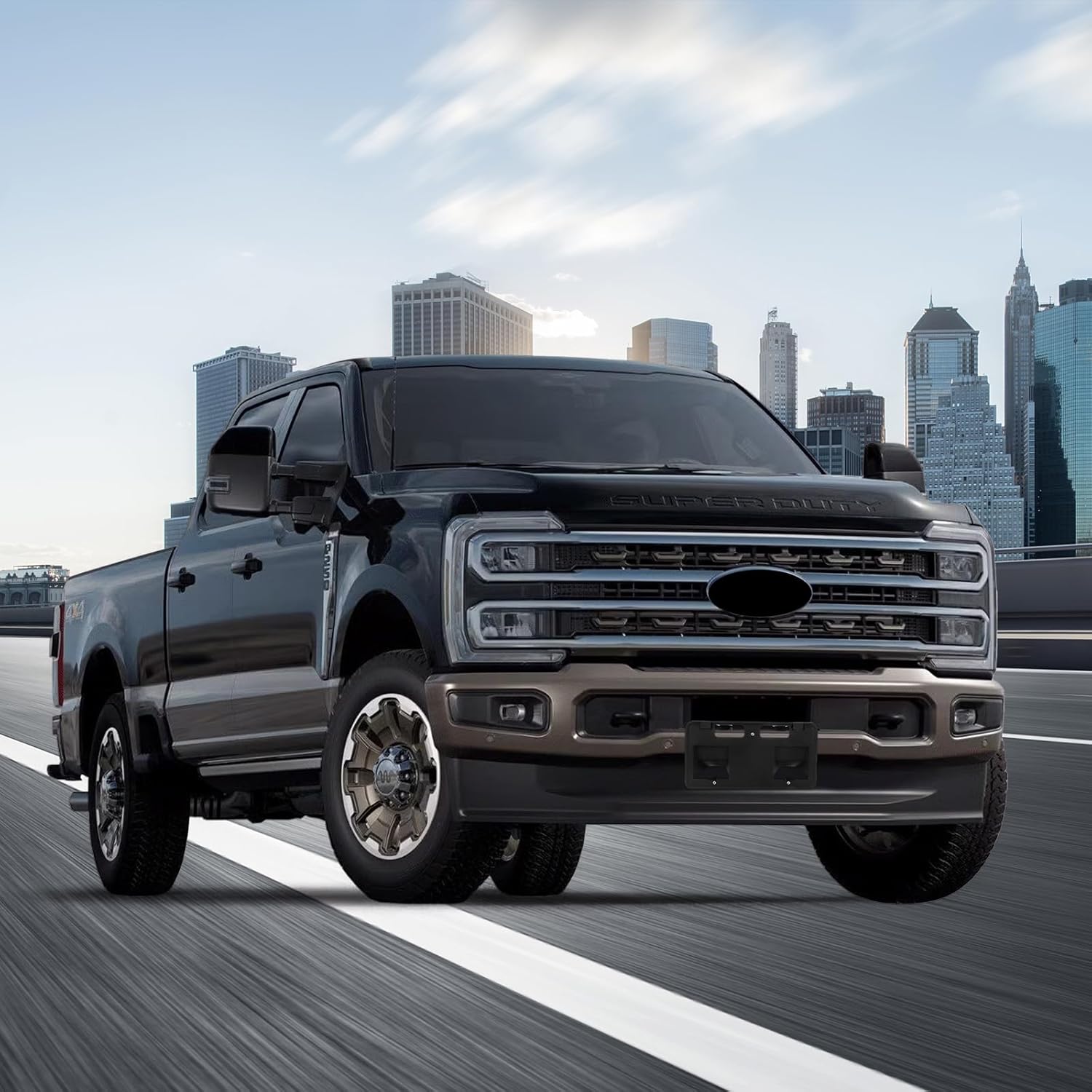 Front License Plate Frame Compatible with 2023-2026 Ford F250 F350 F450 Super Duty, Front Bumper License Plate Bracket Tag Mount for Ford F-Series Super Duty, Replace # PC3Z-17A385-BB