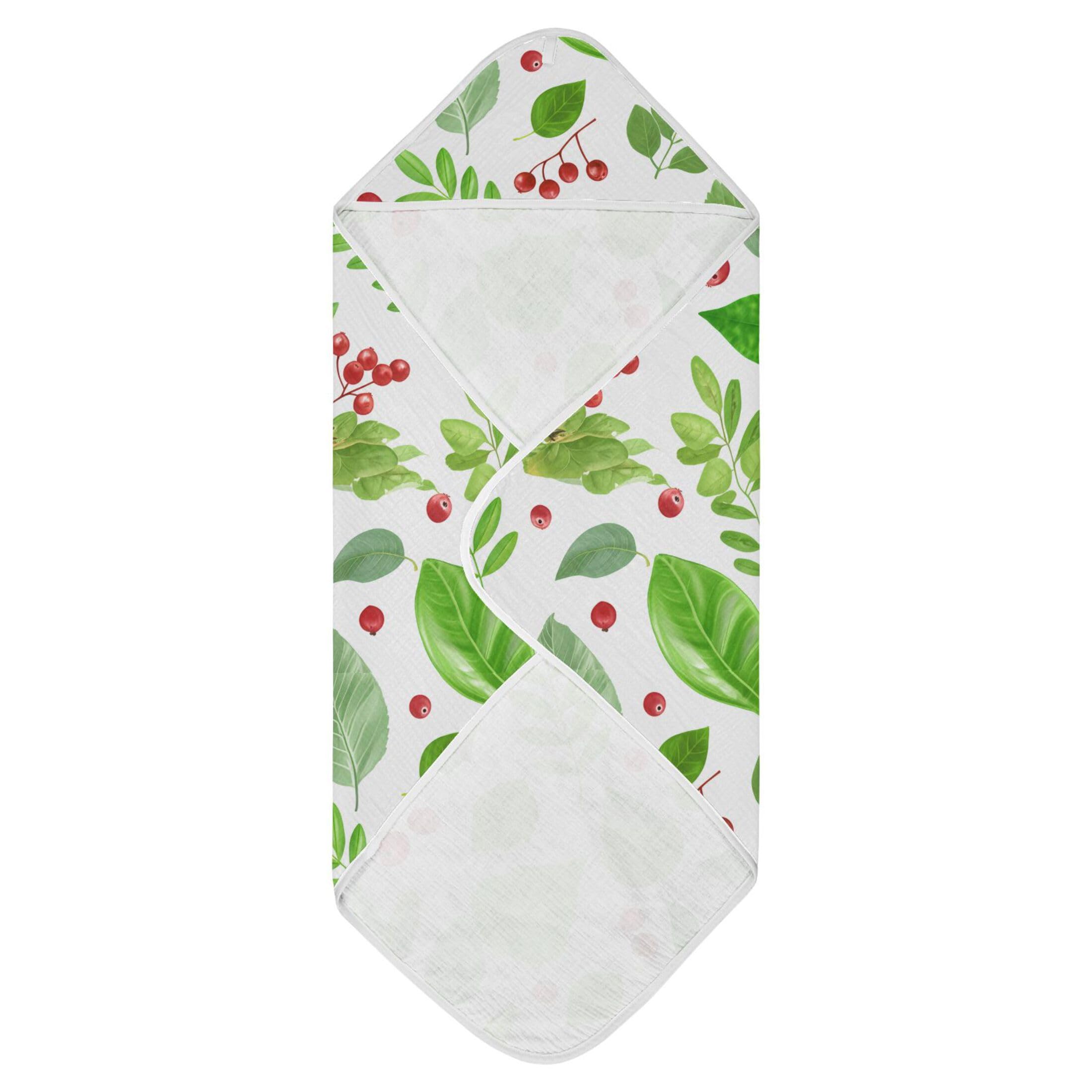 Kigai Baby Hooded Towel Absorbent Baby Bath Shower Towel with Hood for Newborn Boys Girls Babies Infant Toddler (Cacti 35 x 35 in)