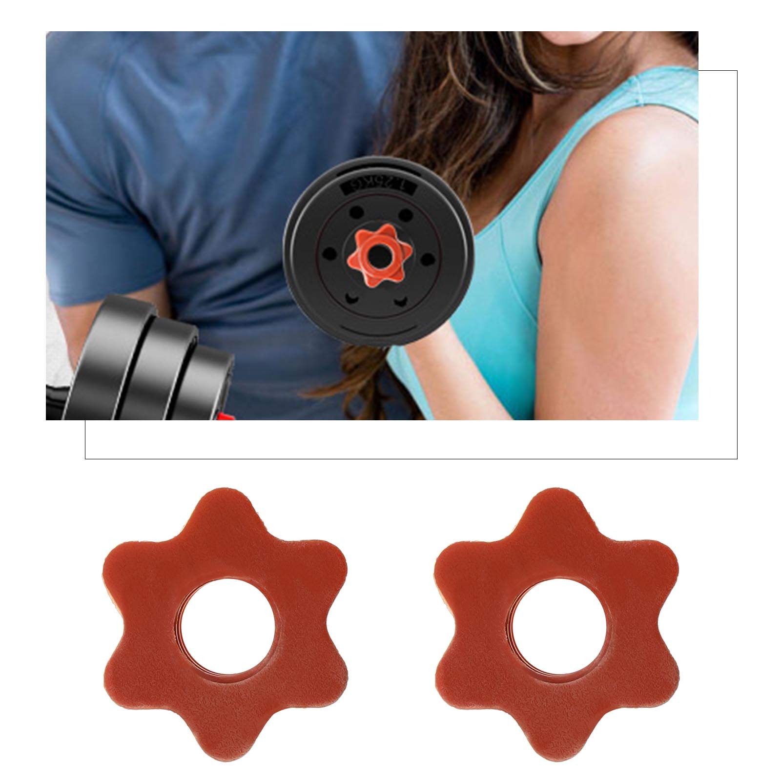 OTOTEC 4X Kołnierze spin-Lock 25mm Nakrętki sześciokątne Akcesoria sprzętowe Fitness, czerwony/srebrny