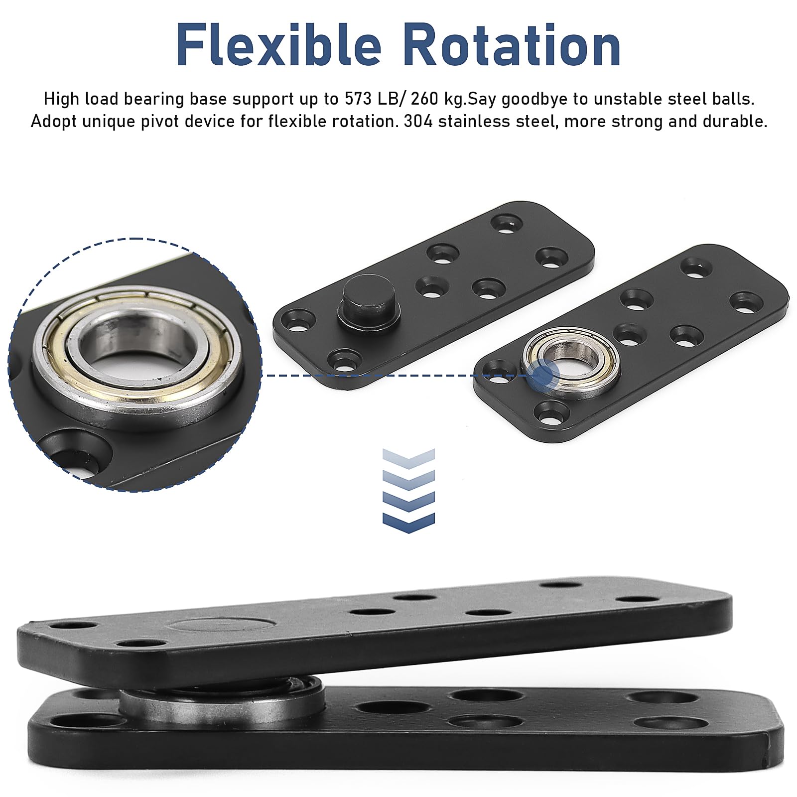 Hidden Door Hinge 260 kg Load-Bearing, Stainless Steel Heavy Duty Hidden Hinges - Image 3