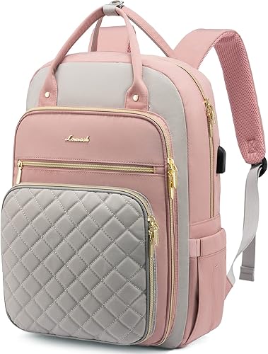 Miniatura 1 de LOVEVOOK Mochila para mujer, bolsa para laptop de 15.6 pulgadas para viajes de trabajo, Negro -