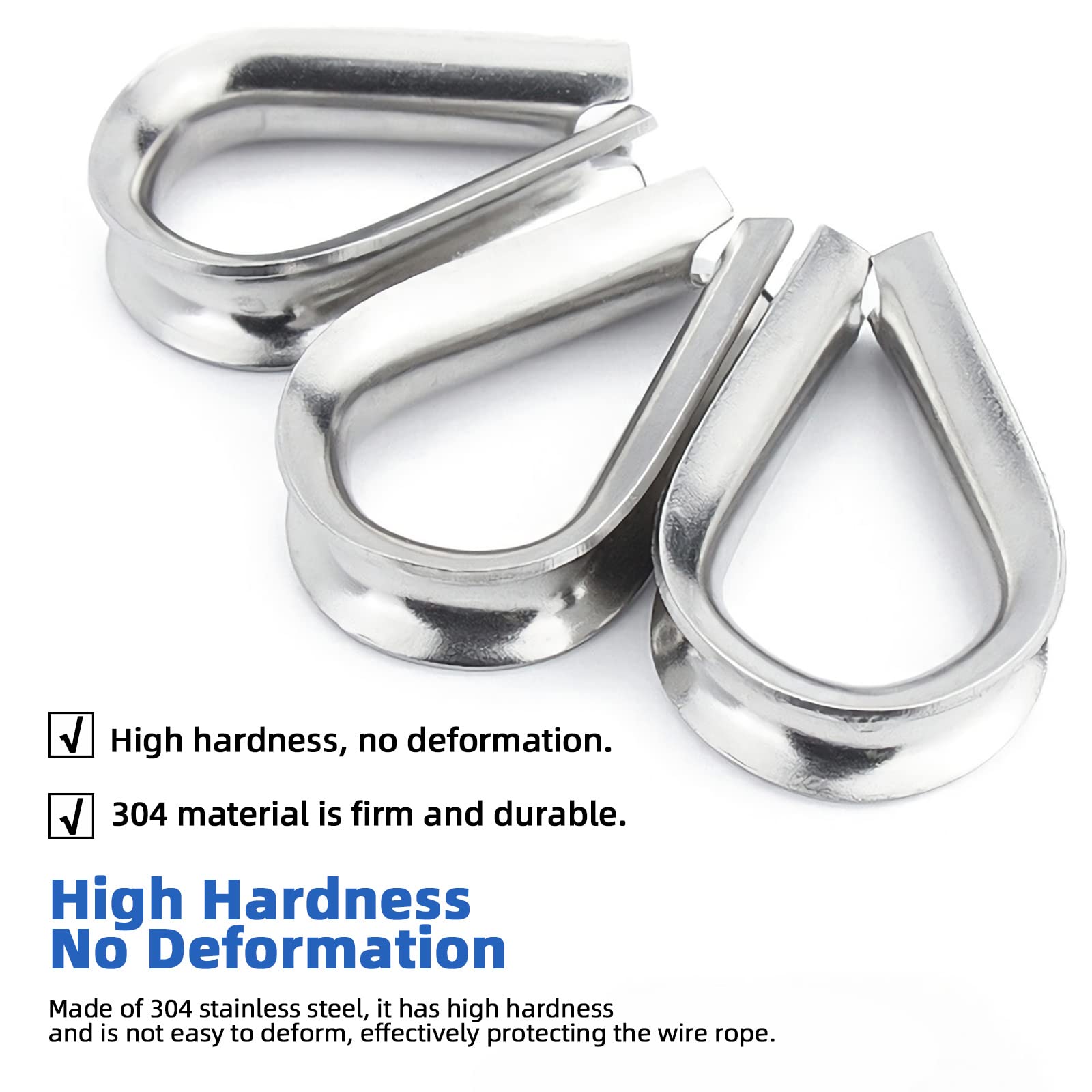 Snapklik.com : Glarks 12Pcs M10 304 Stainless Steel Wire Rope Thimbles ...