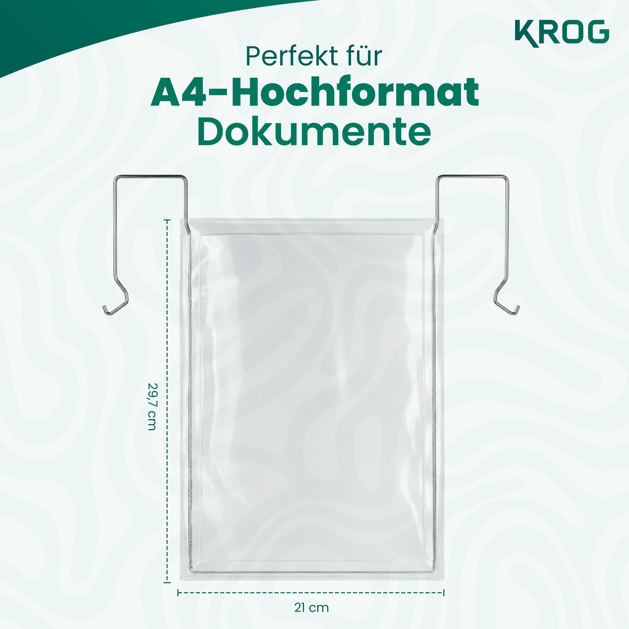 Krog A4 - Cartellina con gancio, 50 pezzi, colore: Trasparente