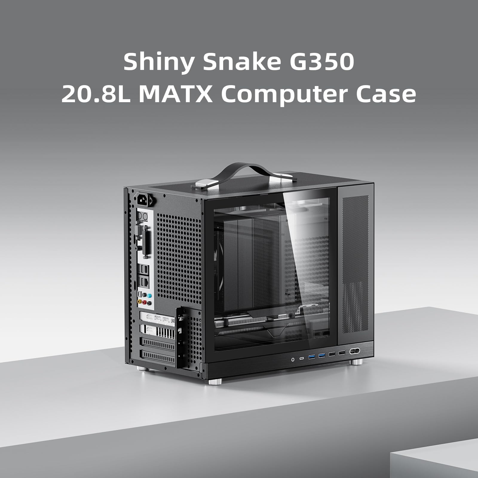 Shiny Snake G350 20,8 l Mircro-ATX obudowa siatkowa ze szkłem hartowanym, matowa powłoka i konstrukcja przeciwpyłowa | Back-Connect gotowe do BTF | chłodziarka 165 mm i procesor graficzny 340 mm |
