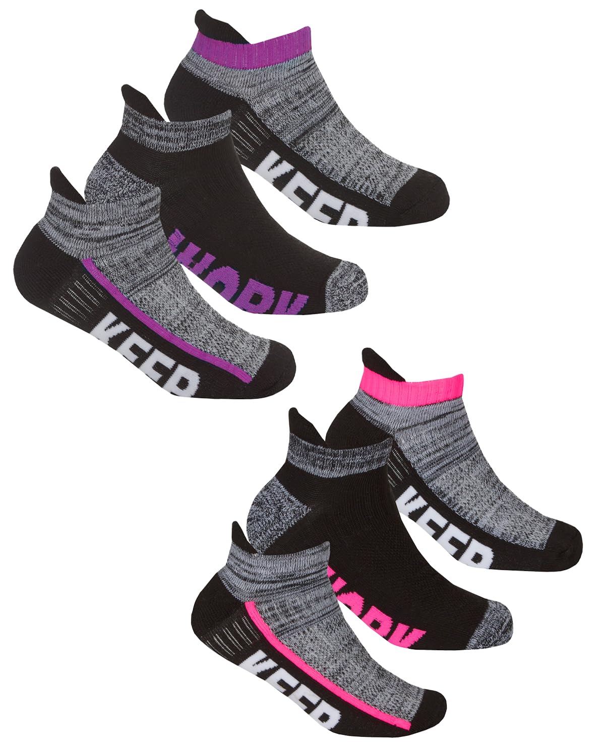 Undercover 6 Pairs - Grey/Black 6 Pairs Kids Sport Trainer Socks 43B800 Grey/ 12.5-3.5