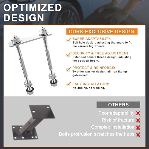 Miniatura 7 de Portador de Neumático de Repuesto, Capacidad de Peso de 120 Libras, Montaje de Neumático de Repuesto para Remolque de Barco, Diseño de Actualización