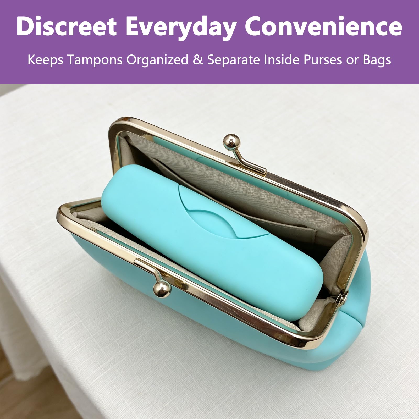 2Pcs Tampon Holder for Purse Small Storage Case and Organizer Bag Portable Feminine Product Bags, Compact Period Bag for Women Discreet Small Pouch that Fits Easily in Any Purse or Pocket