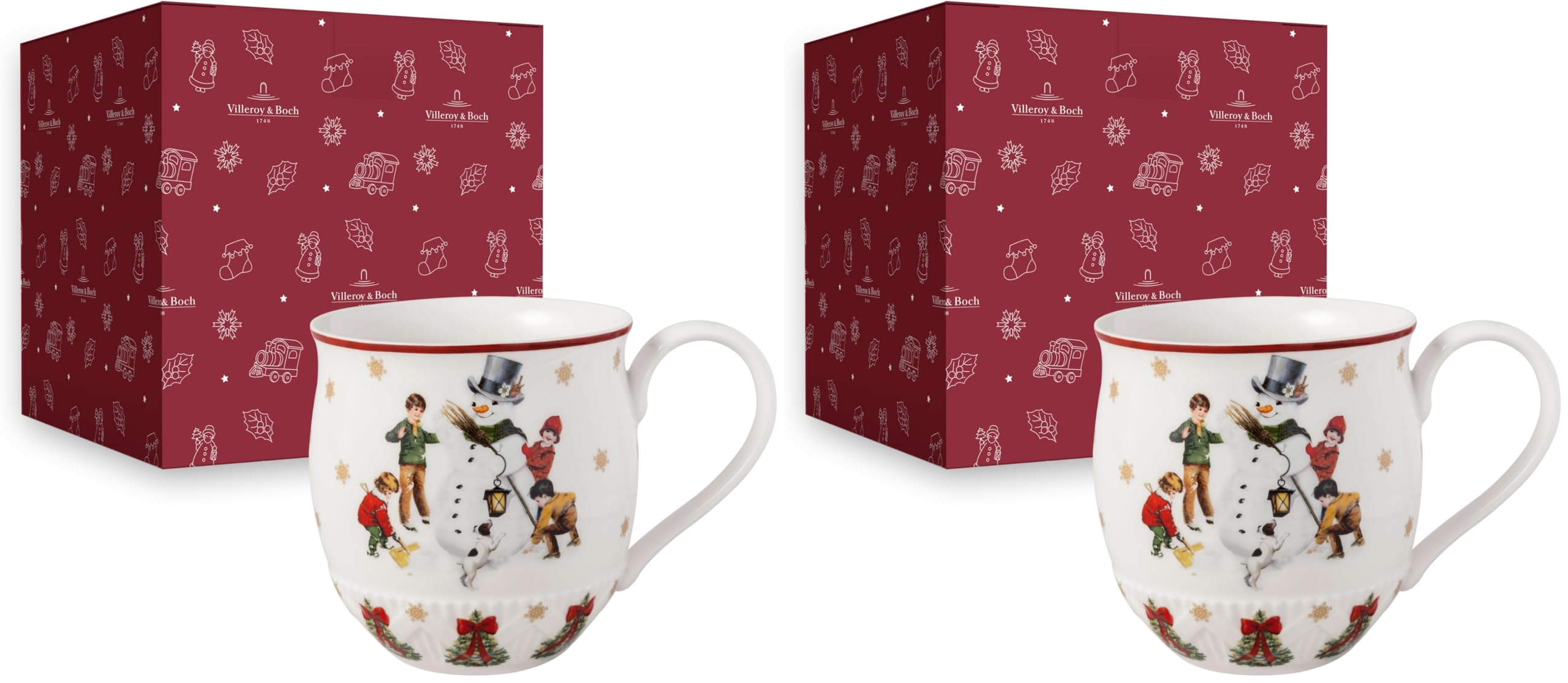 Villeroy & Boch – Toy's Fantasy Henkelbecher Bunt, Tasse, Kaffeetasse, Heißgetränkebecher Toys, Weihnachtstasse, Kaffeebecher, Wintertasse, Weihnachtsbecher, Premium Porcelain (Packung mit 2)