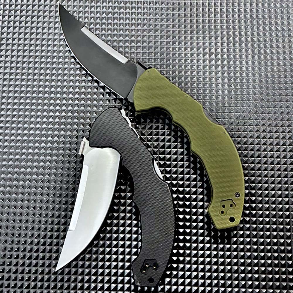 Klappmesser 9" schmales taschenmesser robust aus stahl S35vn & Grün G10, Outdoor Edc Messer, Klein Jagdmesser Survival, tragbare camping messer, Scharfes Einhandmesser mit clip, Geschenk für Männer