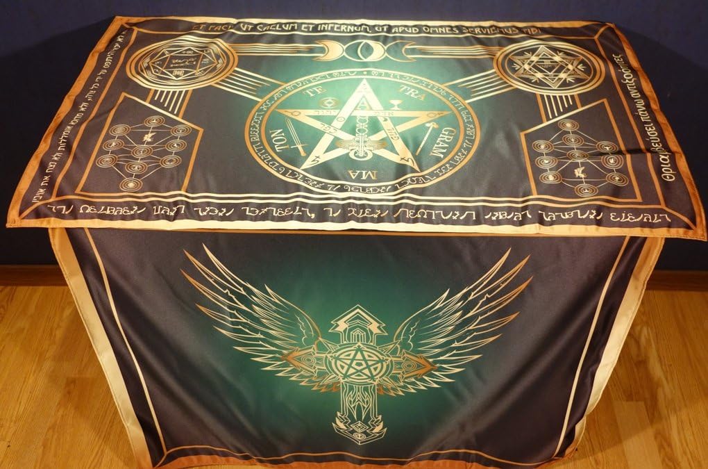Wizard Clothes Set of Tablecloths for The Altar of Ceremonial and Practical Magic (Green)