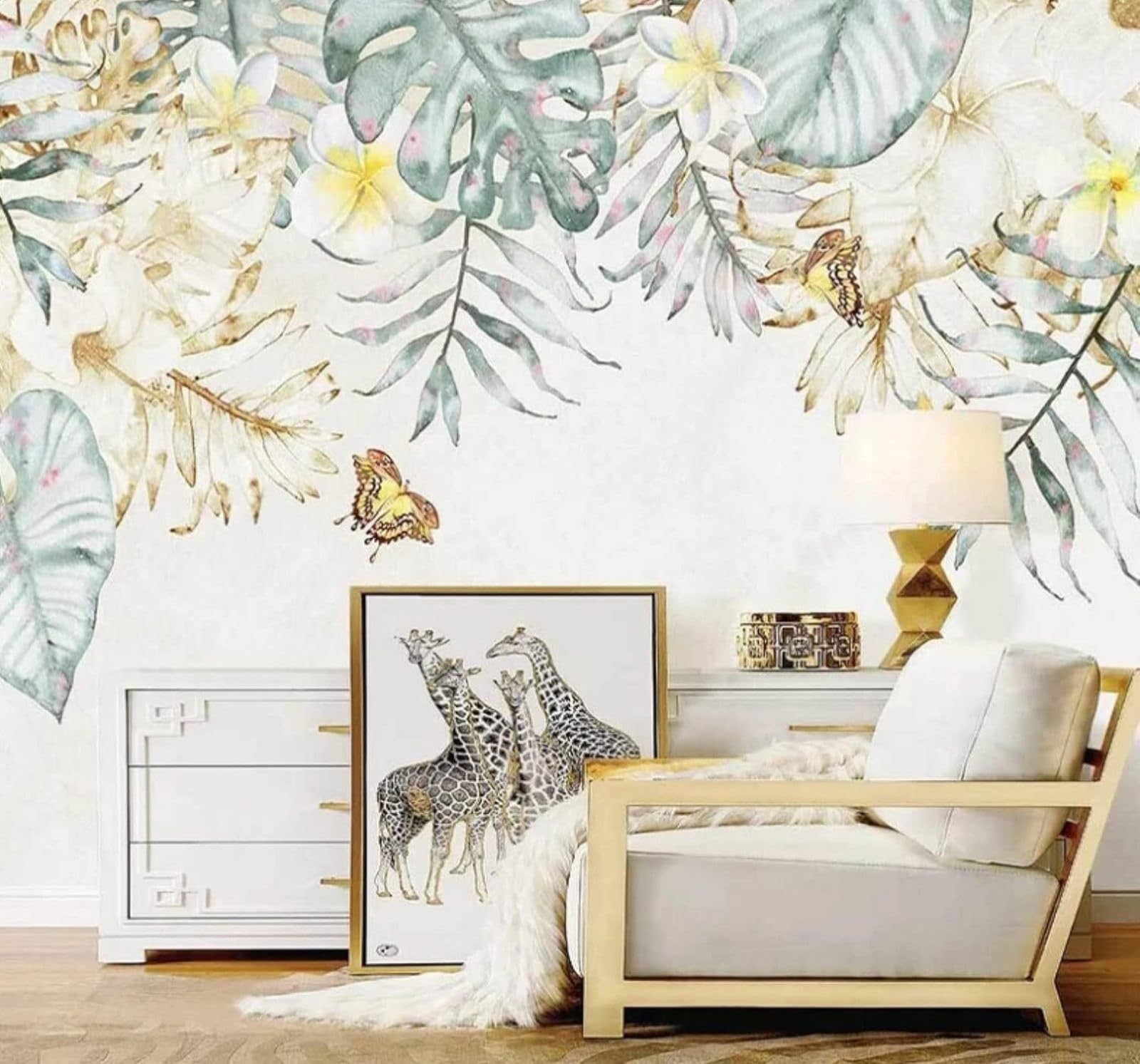 XLMING Hand Drawn Plants Elegant Flowers Butterflies 3D Wallpaper Luxury Home Dining Decor Paste Sofa Living Room The Wall for Bedroom Mural-430cm×300cm