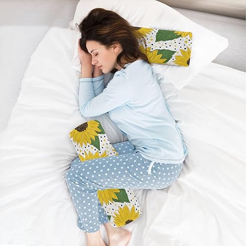 Miniatura 6 de KLL Patrón sin costuras con girasoles, almohada para cabecero de cuello redondo, almohada redonda pequeña, almohada cilíndrica, almohada para el
