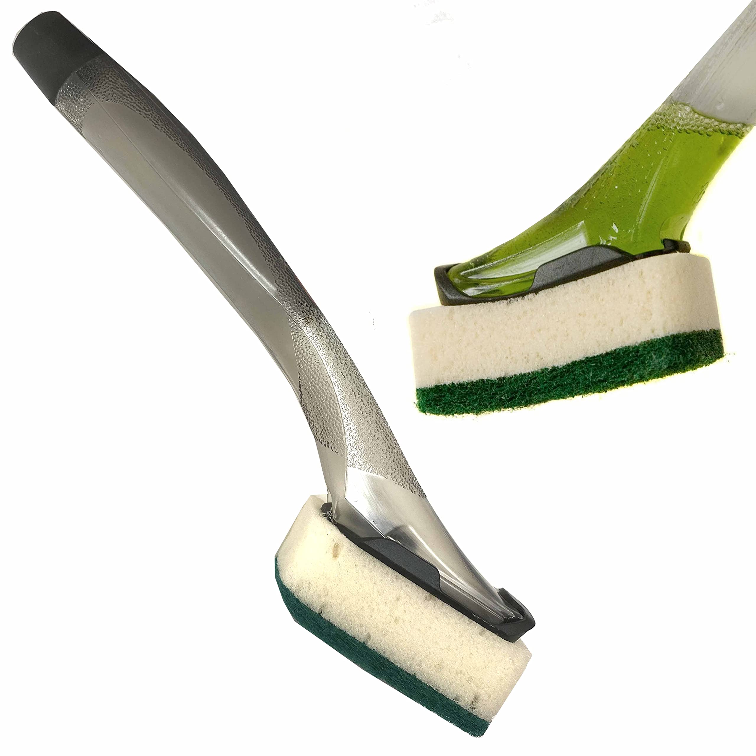 1 Pc Soap Dispenser Dish Sponge Cleaner Wand Brush Scrub Refill Washing Kitchen Dishwand Keep Your Hands Out of The Dirt and Mess Scrubber for Cleaning Kitchen, Bathroom Household