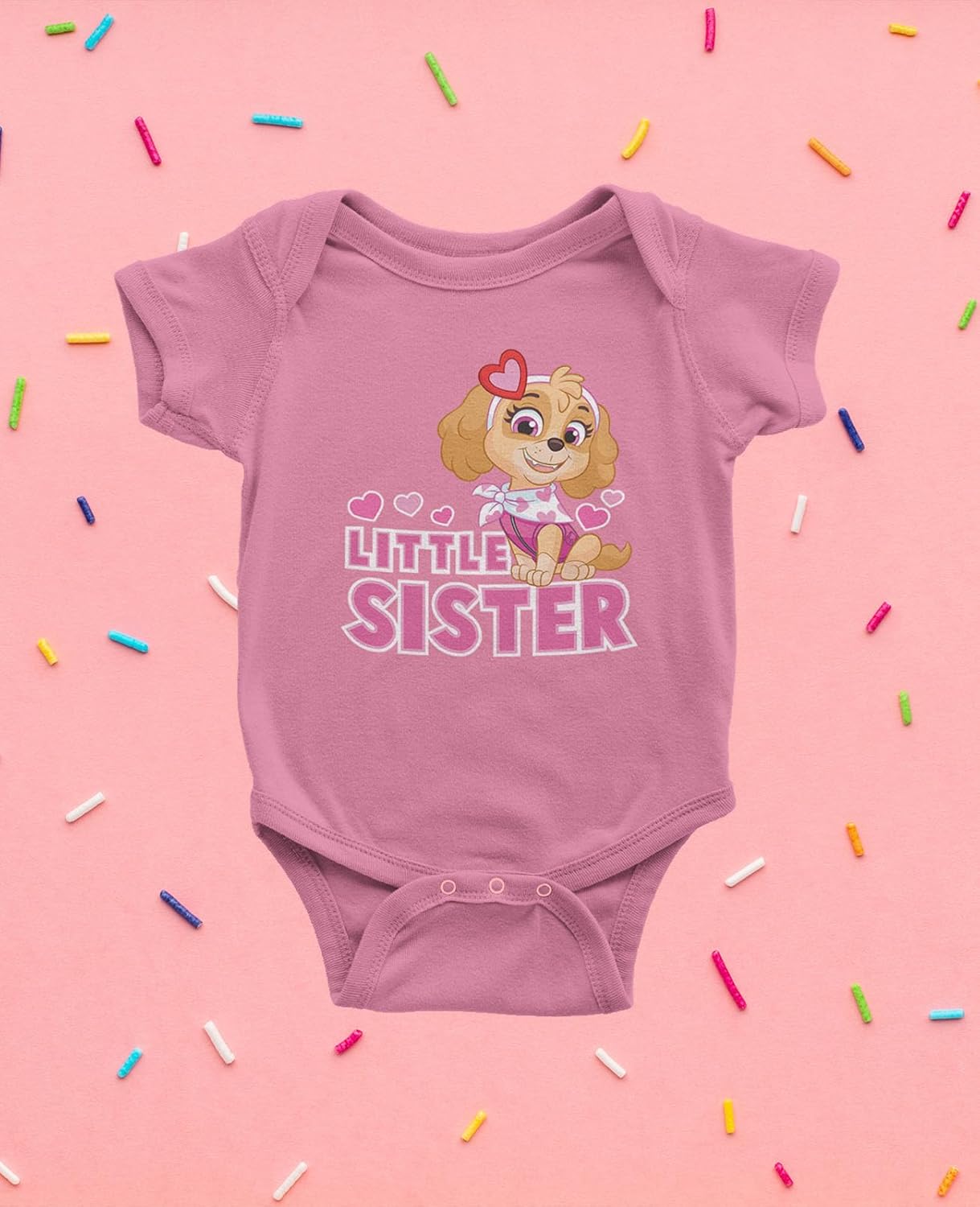 Paw Patrol Skye Little Sister Bodysuit - Newborn Baby Girl Outfit - Infant Sibling Gift or Coming Home Look