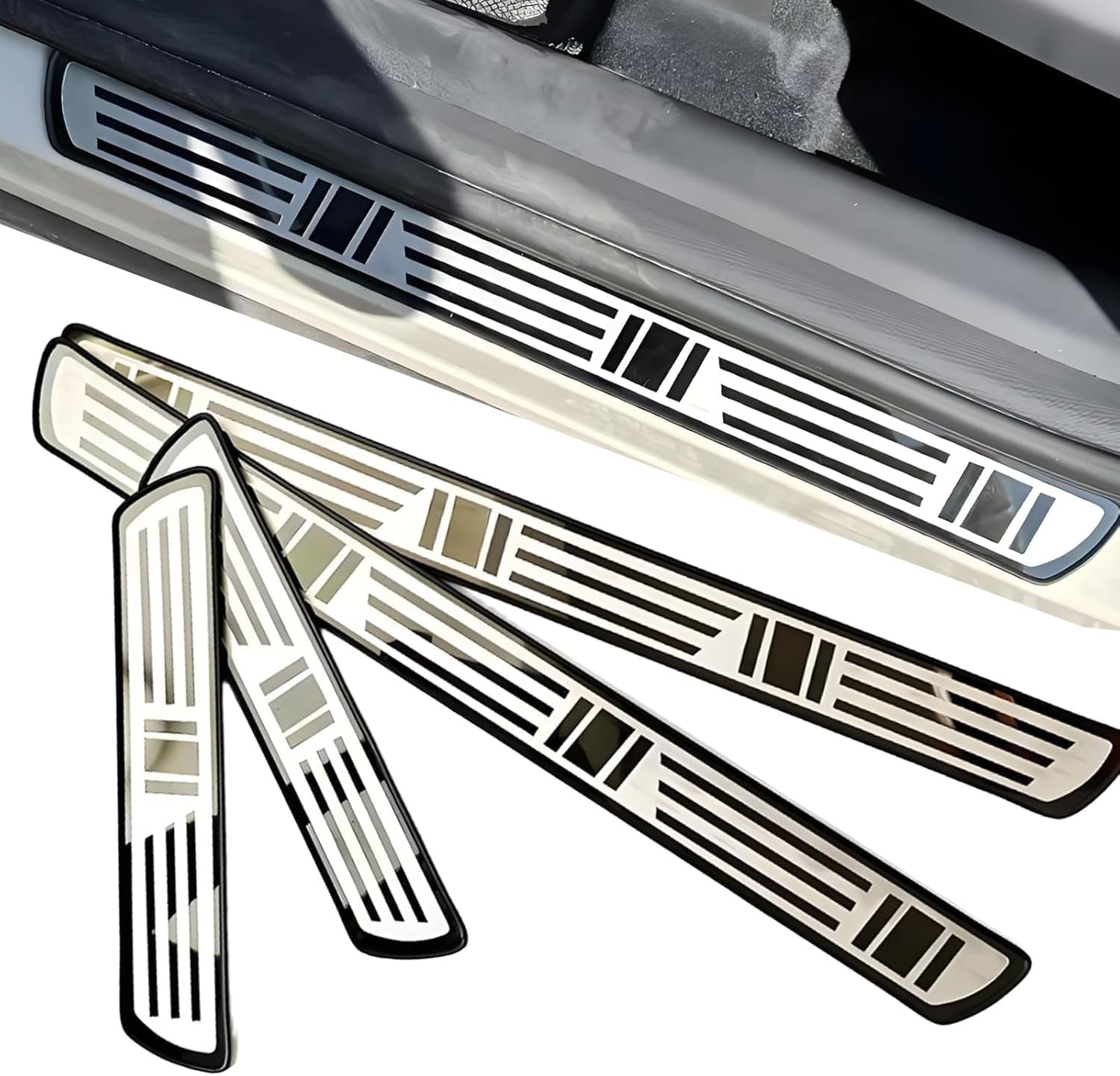 RIMENGDAN 4 Pcs Stainless Steel Car Door Sill Protector Accessories for Acura ILX 2012-2022, Auto Door Sill Scuff Plates Vehicle Door Entry Guard Set
