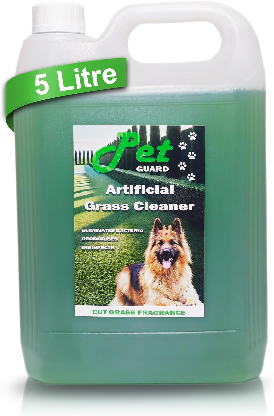 Pet Guard Artificial Grass Cleaner for Dogs Dog Urine Enzyme Cleaner 5L | Cut Grass Scent - Pet-safe outdoor cleaner for artificial grass, patios and pathways, neutralising dog urine, waste odours