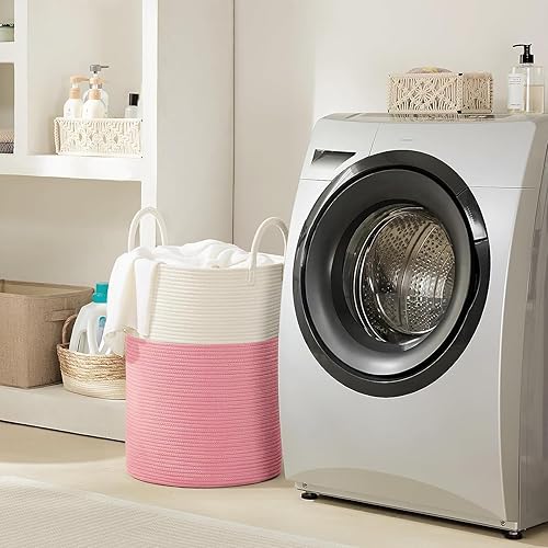 Miniatura 17 de YOUDENOVA Jute Rope Laundry Hamper Basket, 58L Tall Woven Collapsible Baskets for Blanket Organizing Clothes Hamper for Laundry Bedroom Storage