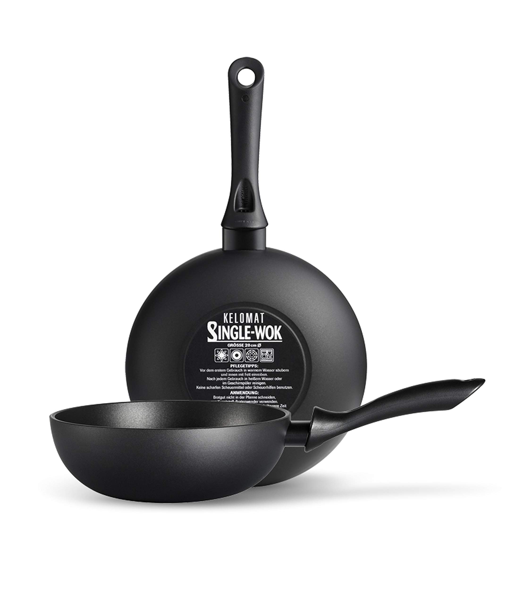 Kelomat, 3431-343, wok wokmeister, 20 cm, rivestimento antiaderente, 38 x 21 x 7 cm, 760 grammi, anche per single, impugnatura ergonomica