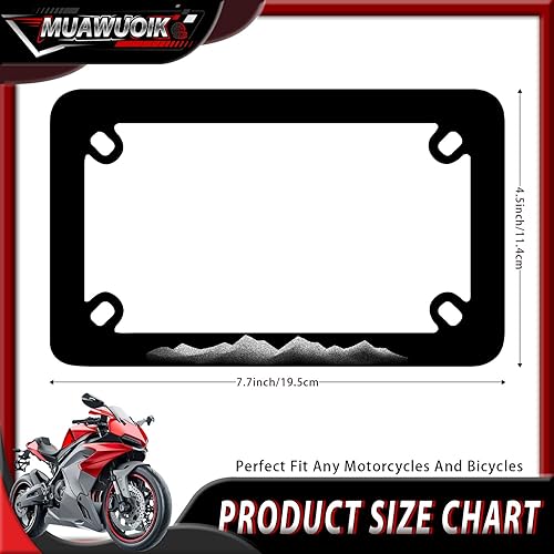 Miniatura 2 de Marco de matrícula de motocicleta de montaña, de acero inoxidable, impermeable, de metal, divertido soporte de etiqueta negra, accesorio de