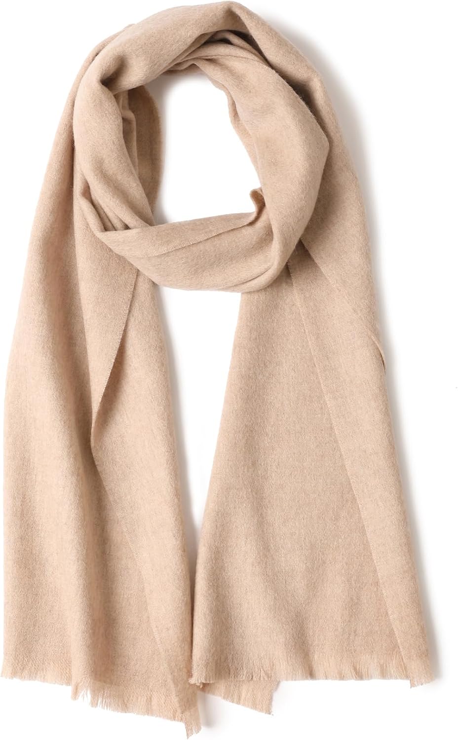 Wool Scarf for Women & Men, 100% Wool Scarves Wrap Shawl with Tassels, Elegant Soft Winter Scarf for Fall and Winter