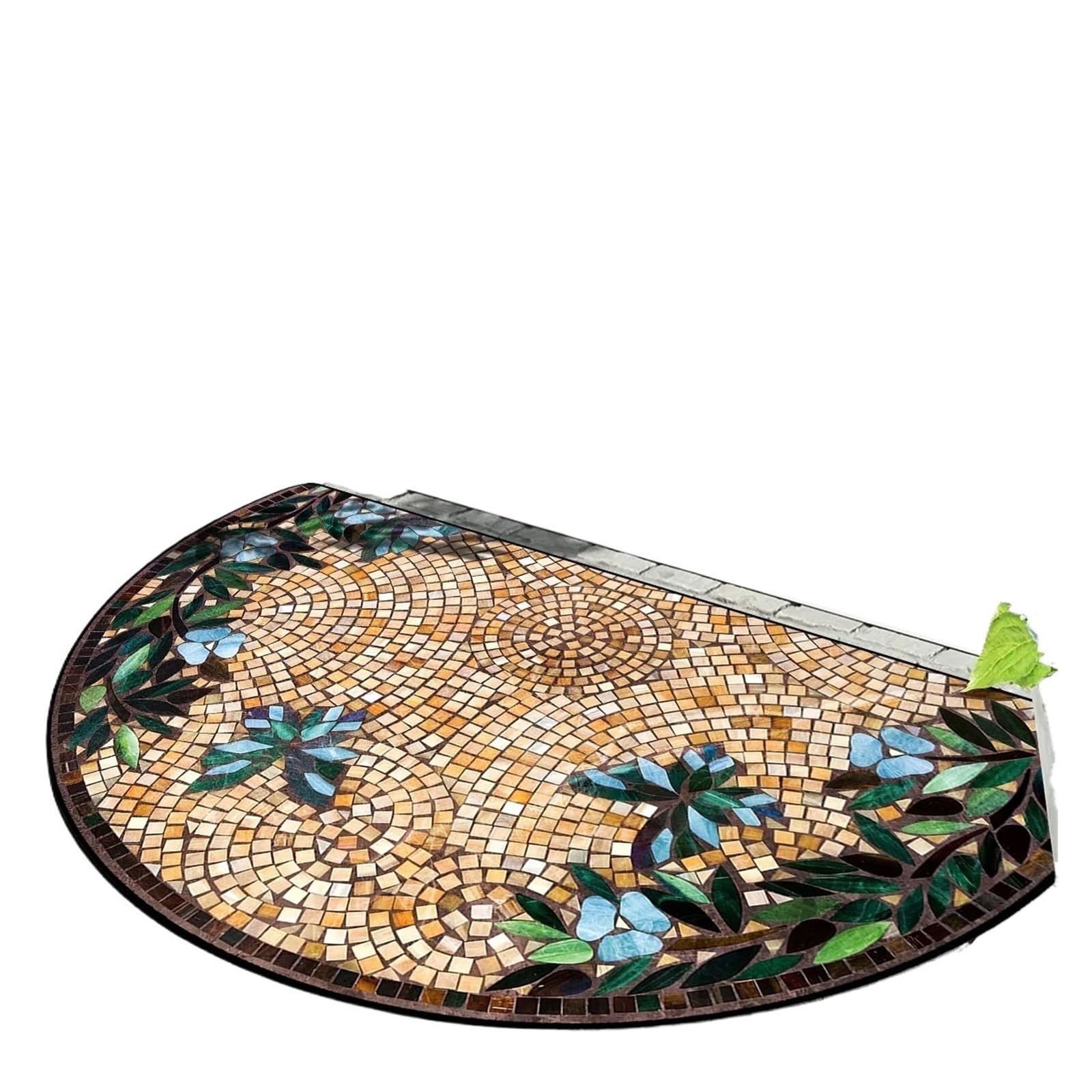 Paillasson rétro demi-circulaire mosaic haut de gamme pour patio et entrée