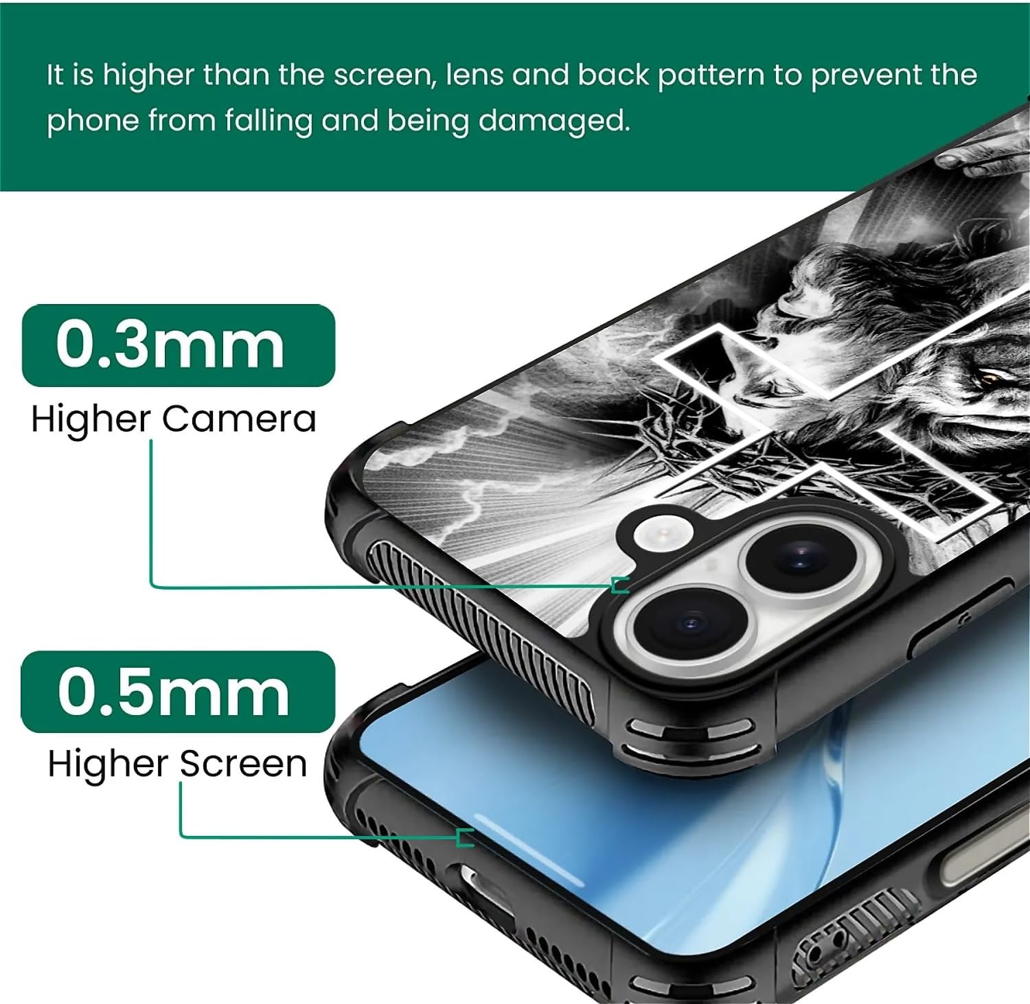 for iPhone 17 Case | Compatible with MagSafe | Classic Slim Cover Design | Lion Jesus Cross image 2
