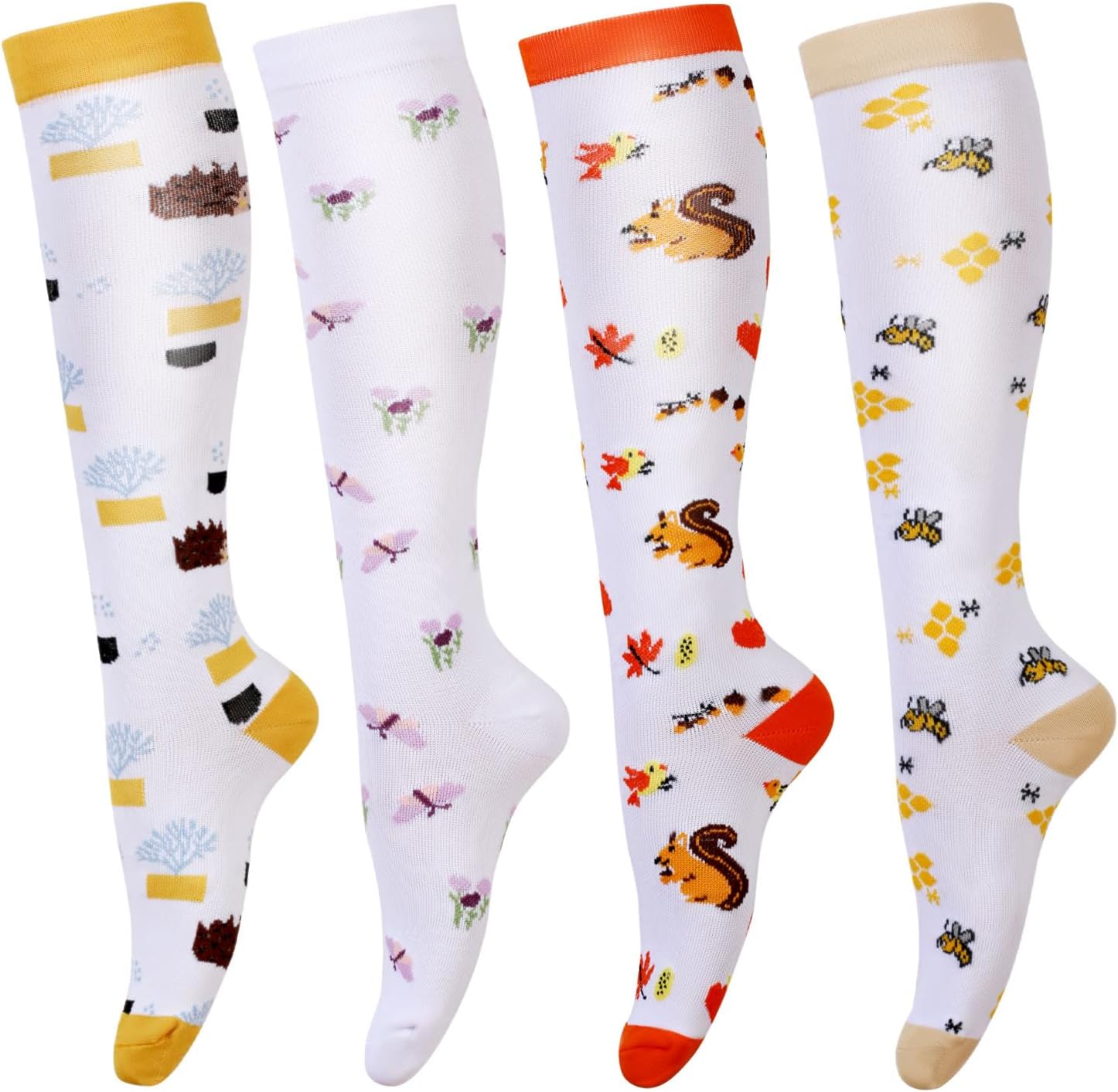 LEOSTEP Compression Socks for Women & Men Circulation,Long Stockings Support for Nurses, Pregnant, Hiking, Riding, Running