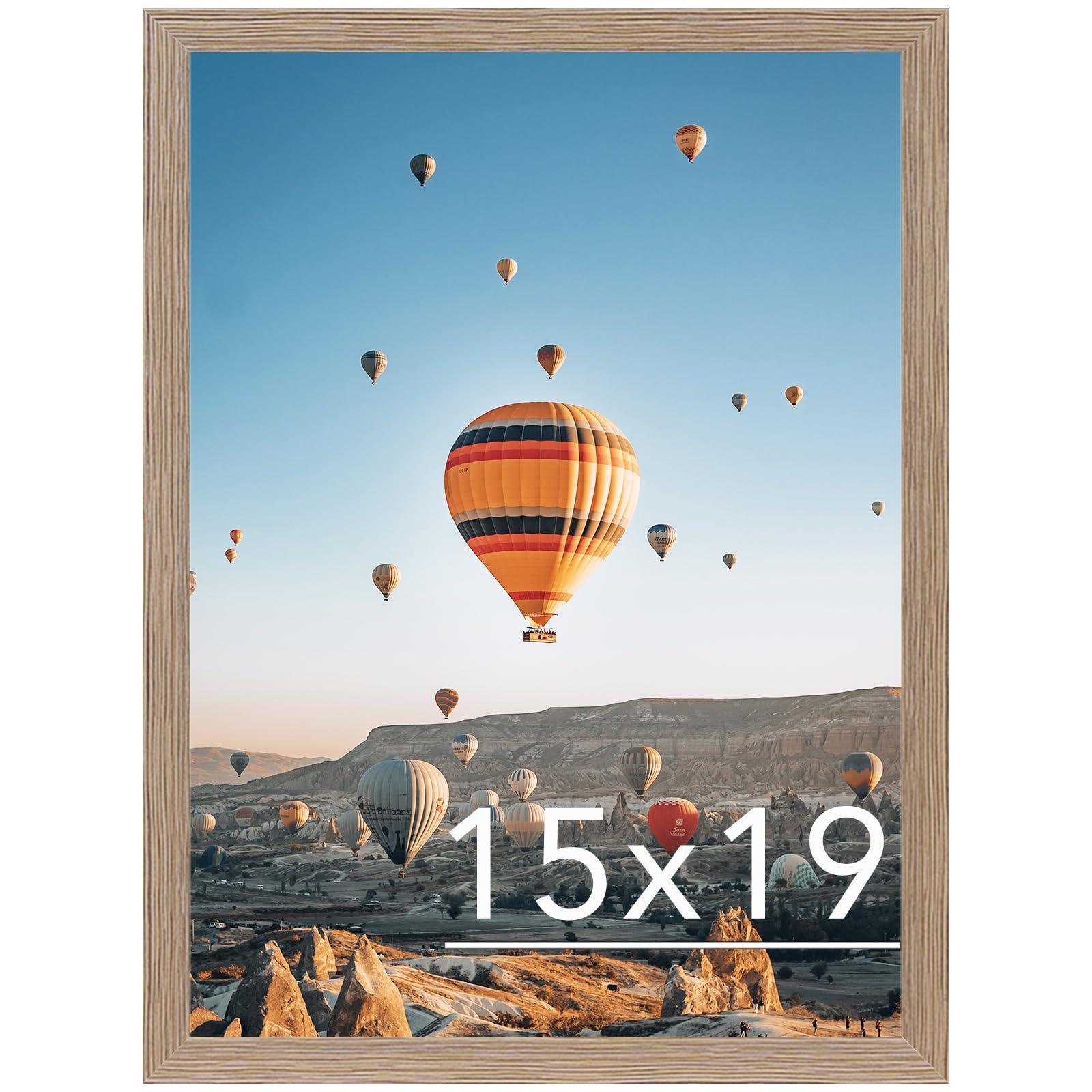 JCJMY 15x19 Picture Frame Rustic Brown for Poster Photo Picture, Horizontal and Vertical Formats for Wall Hanging, 15 x 19 Wall Gallery Poster Photo Frame for 15 by 19 Photos Posters, Rustic Brown