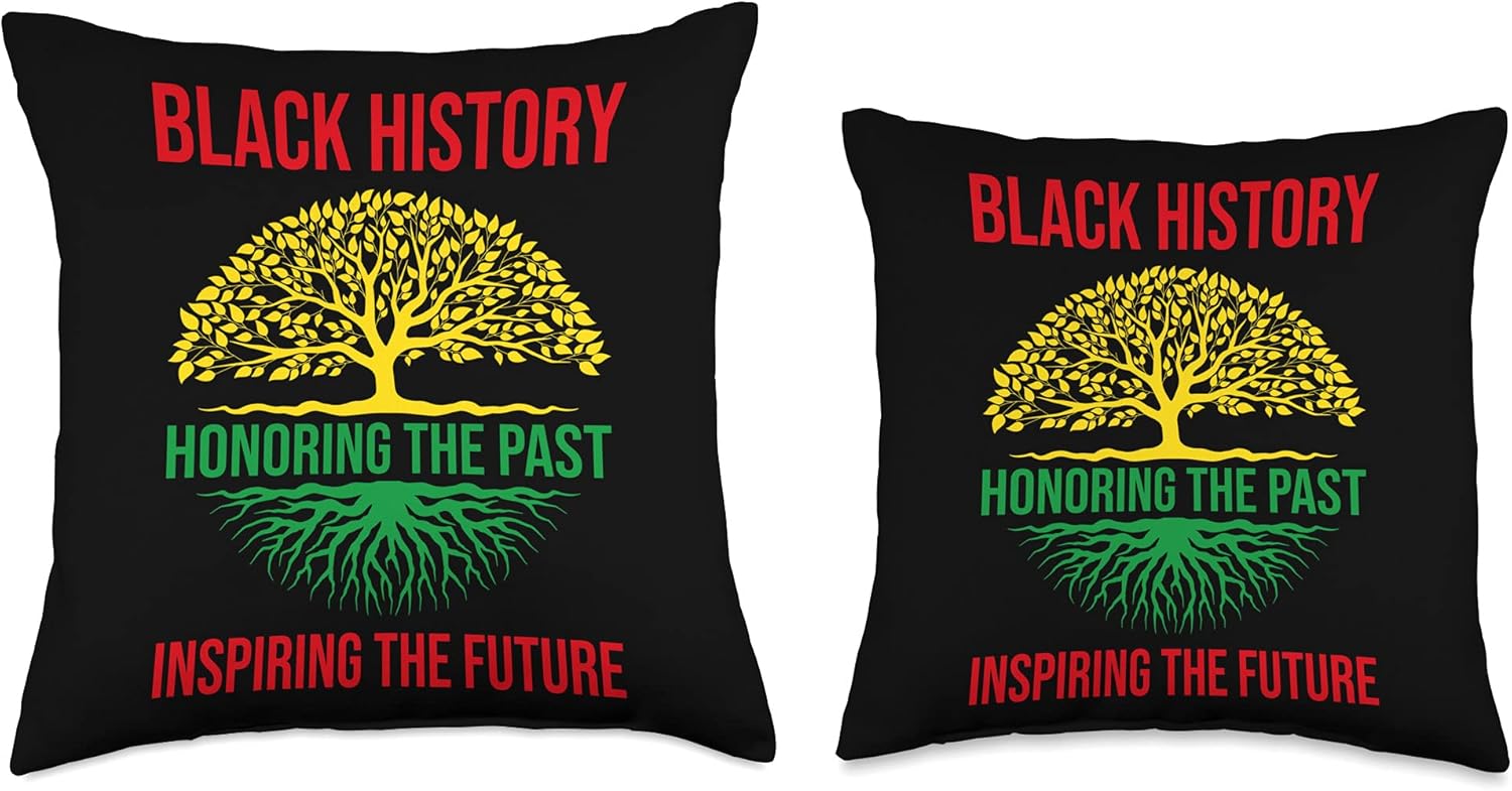 Honoring The Past Inspiring The Future BHM Black History Throw Pillow