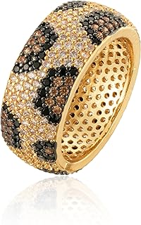 Gold Plated Leopard Ring for Women Leopard Cubic Zirconia Statement Rings for Women Men Christmas Wedding Birthday Jewelry