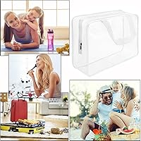 Vista 3 de Kit de 3 piezas de artículos de aseo de viaje de PVC transparente para mujeres y hombres, organizador de embalaje de vinilo impermeable, bolsas