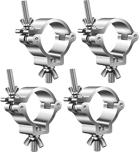 Paquete de 4 luces de escenario  Ganchos de abrazadera, aleación de aluminio, resistente 220 libras  220.5 lbs, apto para tubostuberías de 1.882