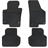 Car Floor Mats Custom Fit for Volkswagen VW Jetta 2010-2018 Sedan Full Black Rubber Auto Liner Mats All Weather Protection Heavy Duty Odorless